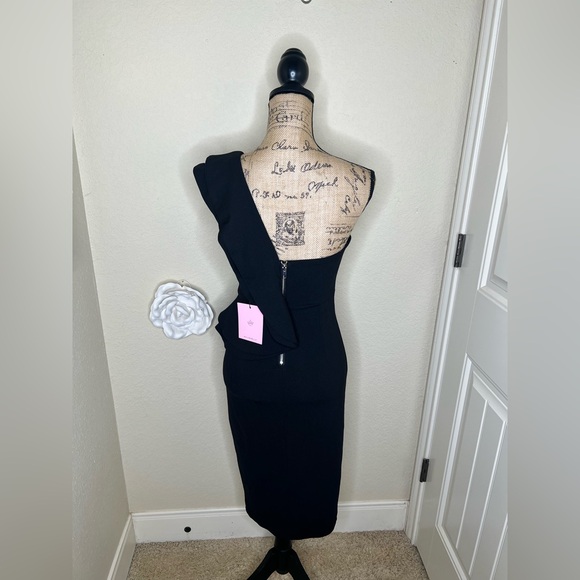 hello molly black dress Ribbed Midi Dress & Shrug Set